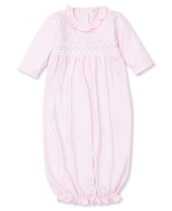 Rosebud Hand Smocked Pink Gown