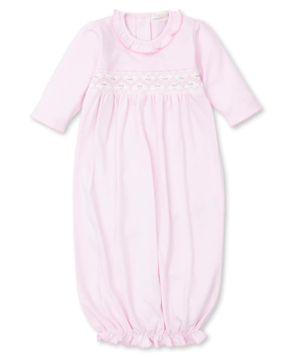 Rosebud Hand Smocked Pink Gown