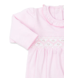 Rosebud Hand Smocked Pink Gown