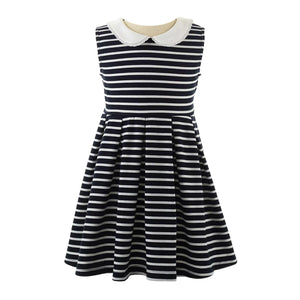 Breton Stripe Jersey Dress- Navy