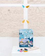 Load image into Gallery viewer, Whales and Penguins Coloring Kit Party Set
