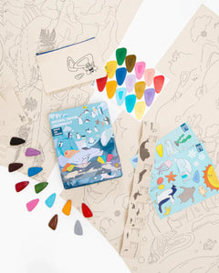 Whales and Penguins Coloring Kit Party Set