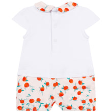 Load image into Gallery viewer, Baby Girl One Piece Shortie with Orange Print

