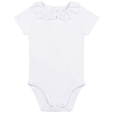 Load image into Gallery viewer, Baby Girl Short-Sleeved Onesie with Ruffle Collar
