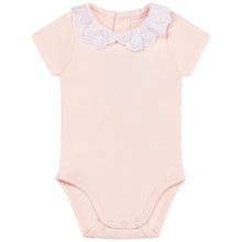 Load image into Gallery viewer, Baby Girl Short-Sleeved Onesie with Ruffle Collar
