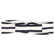 Load image into Gallery viewer, Baby Striped Headband- White and Navy
