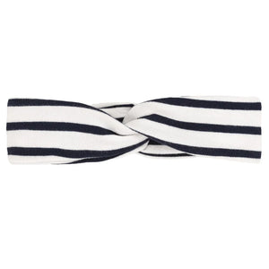 Baby Striped Headband- White and Navy