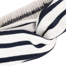 Load image into Gallery viewer, Baby Striped Headband- White and Navy
