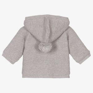 Knitted Pram Coat with Faux Fur Lining