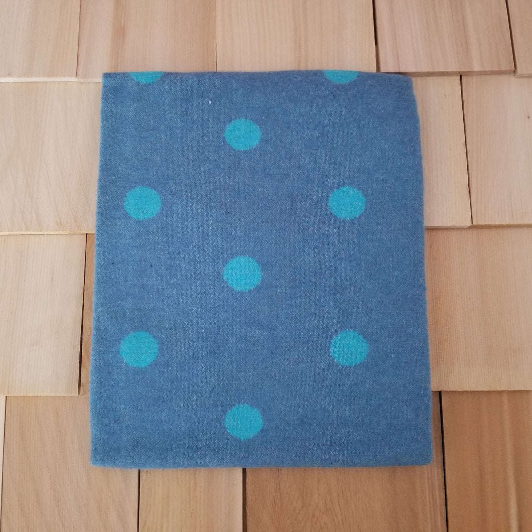 Reversible Dot Blanket - Denim and Turquoise