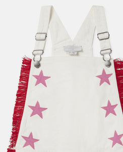 Dungaree Short Overalls with Star Patches and Fringe
