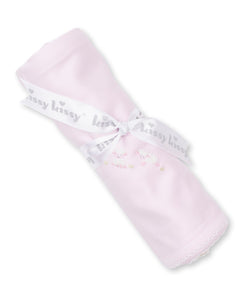 Lovely Lambs Embroidered Blanket - Pink