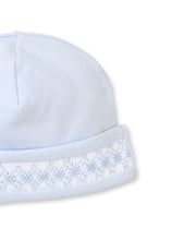 Load image into Gallery viewer, Hand Smocked Light Blue Baby Hat

