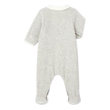 Load image into Gallery viewer, Grey Cotton Velour Footie
