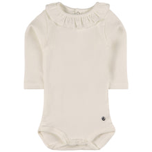 Load image into Gallery viewer, White Long Sleeve Onesie with Ruffle Collar

