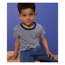Load image into Gallery viewer, Petit Bateau Navy Breton Striped Tee

