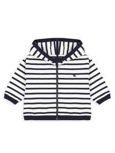 Baby Striped Zip Hooded Sweatshirt