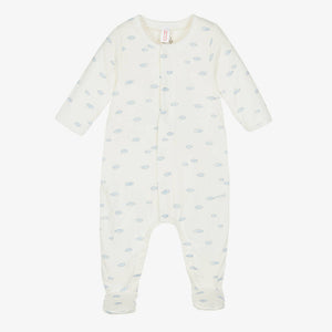 Cloud Print Footie with Attached Onesie