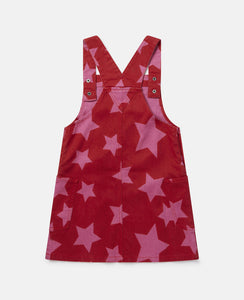 Denim Dungaree Dress with Stars